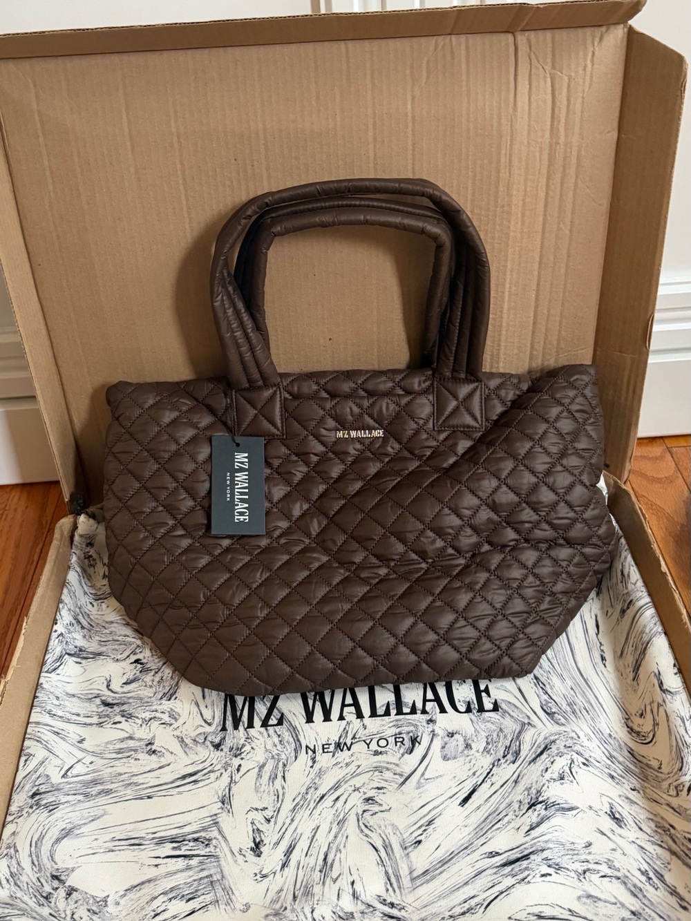 NWT MZ Wallace Medium Metro Tote Deluxe Walnut